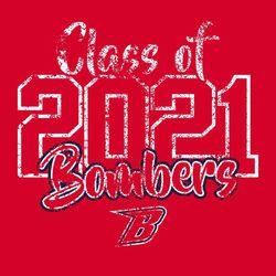 two color seniors t-shirt art.  Class of in script, large year on the next line in block lettering, script mascot name below that.  Mascot or logo at the bottom. Distressed.