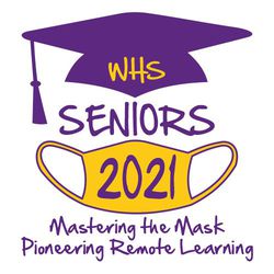 two color senior t-shirt design with graduation cap and mask.