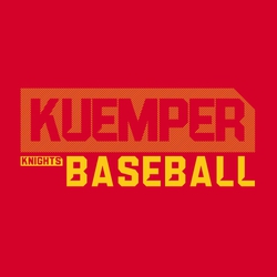 one color baseball t-shirt design with School name reversed in lined background.  Small reversed mascot name in rectangle at the right.  Larger word BASEBALL in block font on the right hand side.