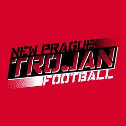 two color football t-shirt design with stencil lettering style.  School name over large mascot name over word football.  Shading in lettering.  Mascot name reversed in rectangle.  diagonal placement.