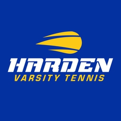 two color tennis t-shirt design with stylized tennis ball at the top, large team name and VARSITY TENNIS on 3 lines.