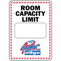 Business room capacity limit sticker.