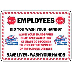 employee hand washing safety sticker