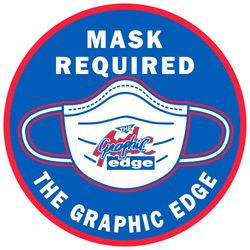 business mask required circular sticker