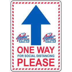 One way walking direction for social distancing for businesses.
