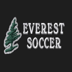 embroidery soccer design with mascot and lettering.