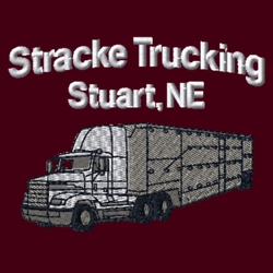 embroidery design with semi truck