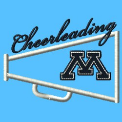 embroidery cheer design with megaphone