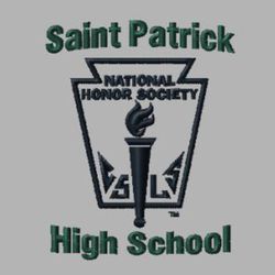 two color embroidery Honor Society design.  School name arched over the top, High School arched below it.