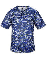 Digital Camo Shirt with Two-Button Plackett