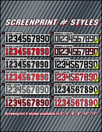 Screen Print Number Styles
