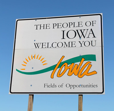 Iowa Welcome Sign