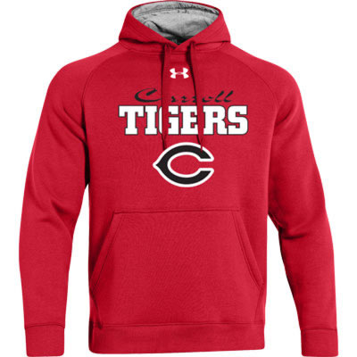 Red Under Armour Hoodie with Carroll Tigers logo