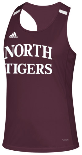 Adidas Women's Team 19 Singlet front view in Maroon