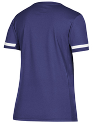 Adidas Women's Team 19 Short Sleeve Jersey back view in Purple