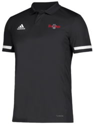 Adidas Team 19 Polo front view in Black with Embroidered Logo
