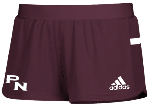 Adidas Women's Team 19 Running Short front view in Maroon