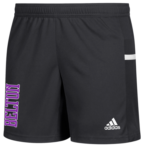 adidas Women's Team 19 Knit Short front view in Black with Team logo