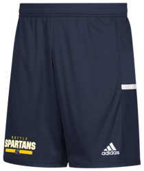 Adidas Team 19 3 Pocket Short front view in Navy with Screen Print logo