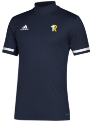 adidas Team 19 Short Sleeve 1/4 Zip front view in Navy