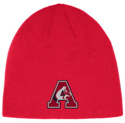 Adidas Cuffless Knit Beanie front view in Red