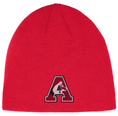 Adidas Cuffless Knit Beanie front view in Red