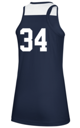 adidas Women's Creator 365 Basketball Jersey back view in Navy with Number