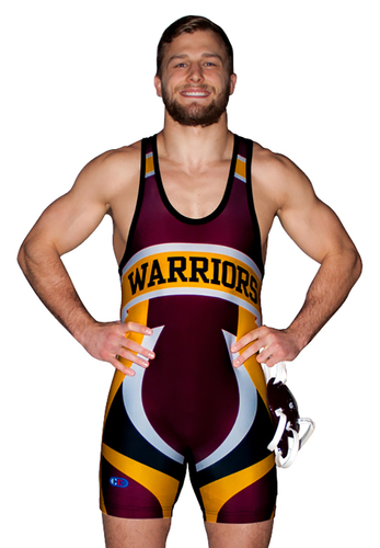 Model wearing Cliff Keen Custom Team Sublimated Singlet with template S794351