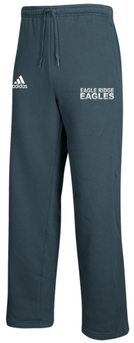 adidas Youth Fleece Pant front view in Onix with Screen Print Design