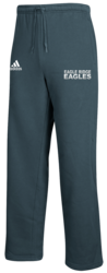 adidas Youth Fleece Pant front view in Onix with Screen Print Design