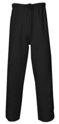 front view of badger youth open bottom fleece pant