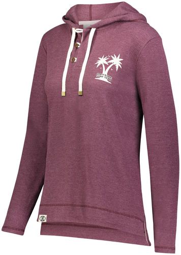 Custom Screen Printed Holloway Women's Coast Hoodie in Maroon Heather