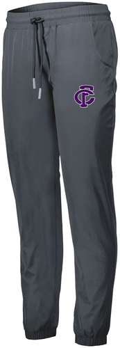 Holloway Women's Weld Jogger front view in Carbon with Embroidered Logo