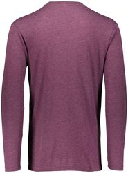 Augusta Tri-Blend Long Sleeve Crew Tee back view in Maroon