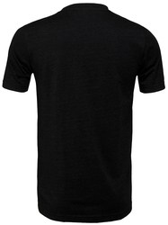 Canvas Triblend Short Sleeve V-Neck Tee back view in Black Heather