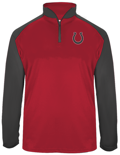 Badger Ultimate Softlock 1/4 Zip with Screen Print Design in Red