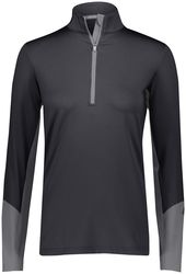 Russell Women's Hybrid Half-Zip Pullover front view in Stealth