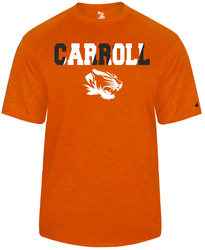 Badger Tonal Blend Tee in Orange with Screen Print Design on Front