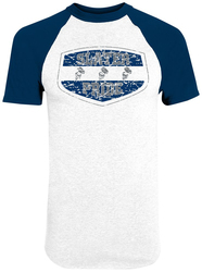 Augusta Youth Short Sleeve Baseball Jersey Tee front view with Screen Print Design