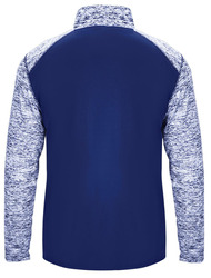 Badger Lightweight Sport Blend 1/4 Zip, back view in royal