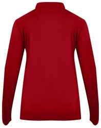 Badger Women's B-Core 1/4 Zip, back view in red