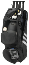 adidas Utility Wheeled Bat Bag with players gear inside