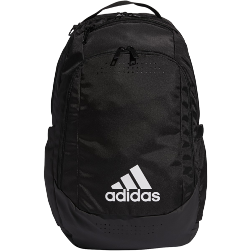 front view of adidas defender team backpack black white