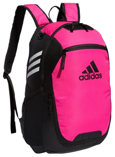front view of adidas stadium 3 shock pink backpack