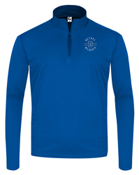 Front View of Royal C2 Sport Quter Zip with Screen Print Designar