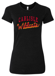 Bella Women's The Favorite Tee front view in Black Heather with design