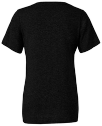 Bella Women's Jersey V-Neck Tee back view in Black Heather