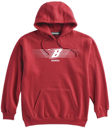 Pennant Super 10 Hood front view in Red with Screen Print Logo