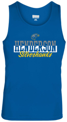 Augusta Training Tank front view in Royal with Screen Print Design