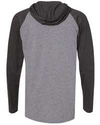 LAT Fine Jersey Long Sleeve Hooded Raglan Tee back view